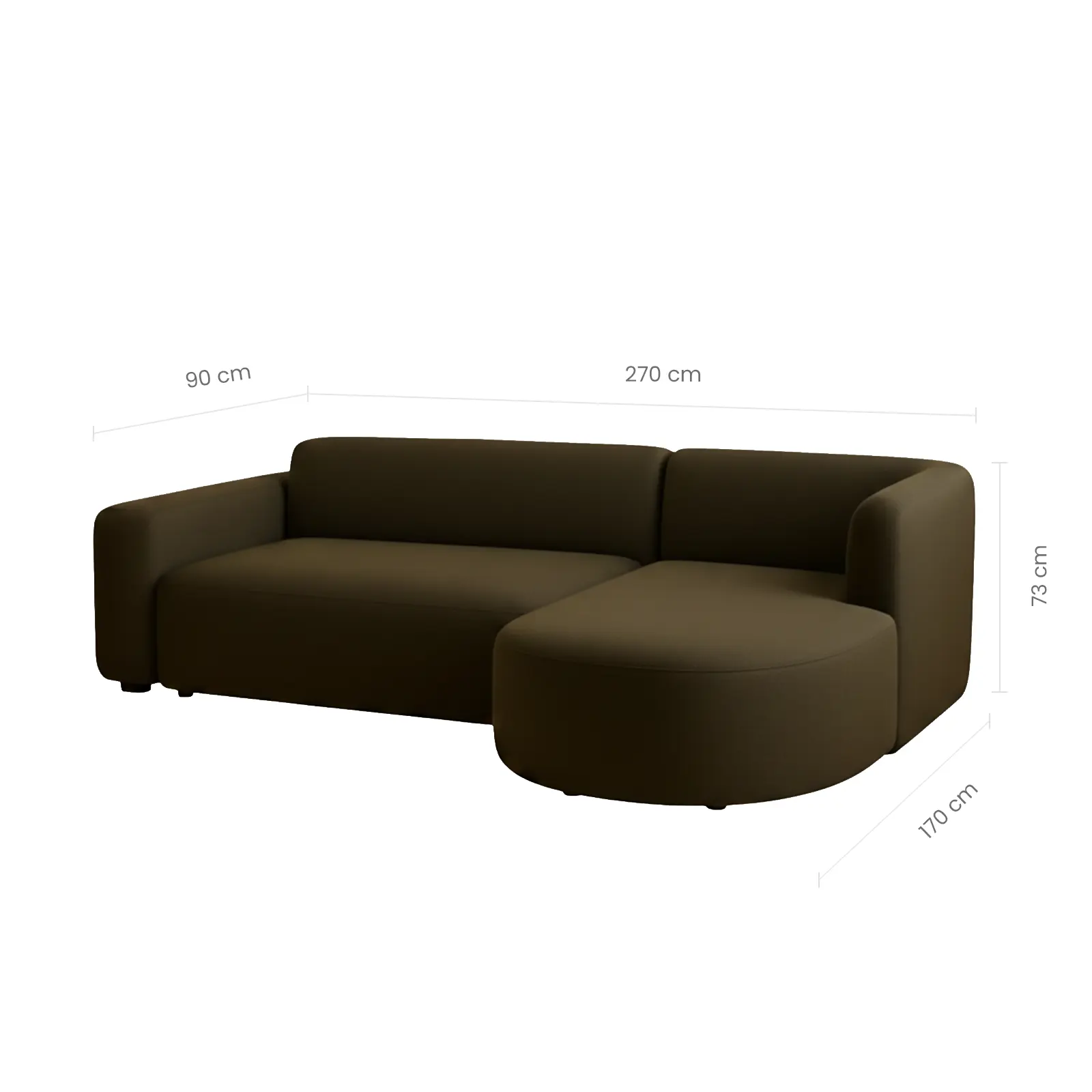 Arco Modern Curve Chaise Sofa - Image 2