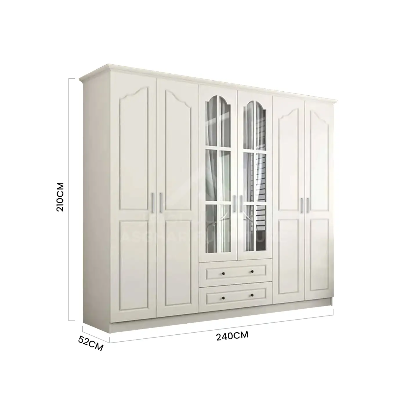 Iceberg 6–Door Wardrobe - Image 4