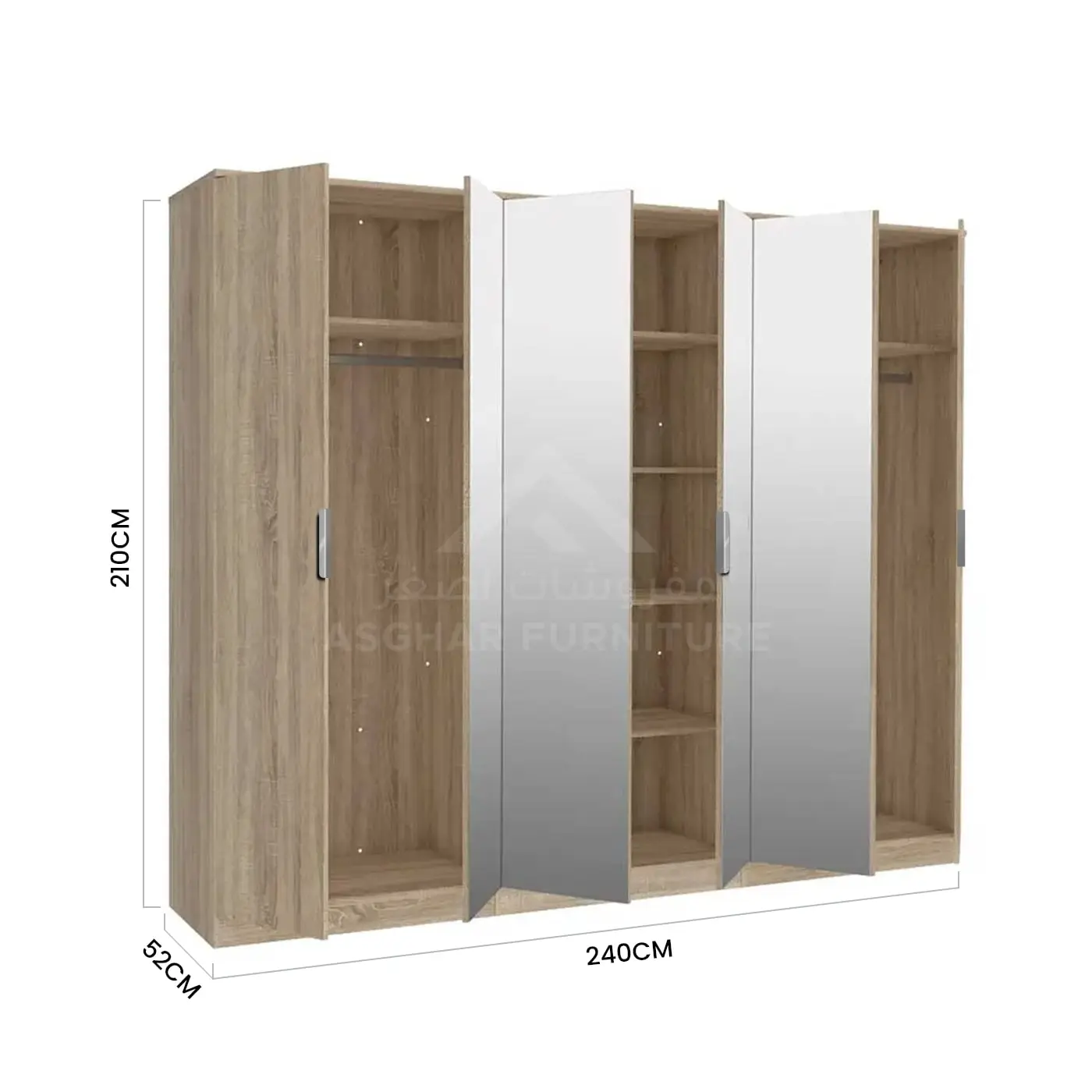 Khizanah 6–Door Wardrobe - Image 2