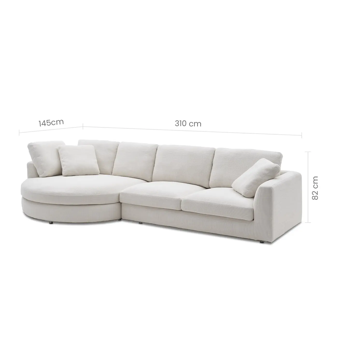 Preston Curved Chaise Sectional Sofa - Image 5