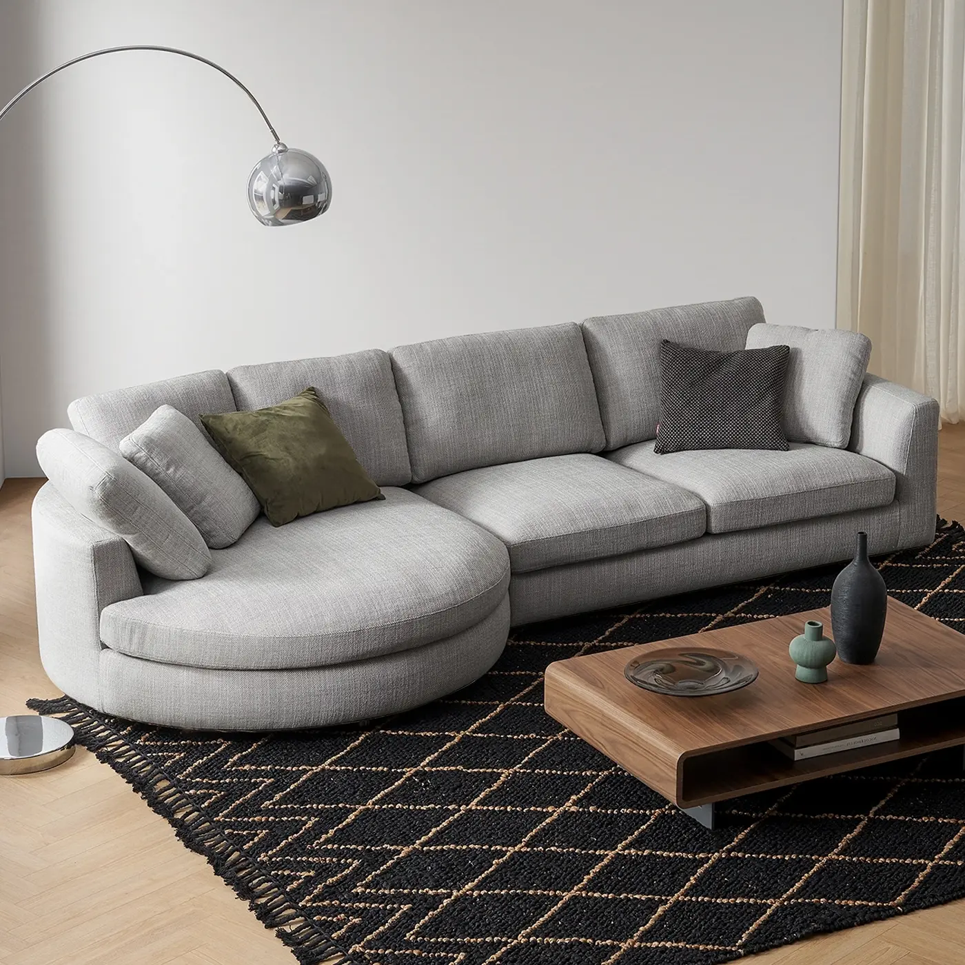 Preston Curved Chaise Sectional Sofa - Image 3