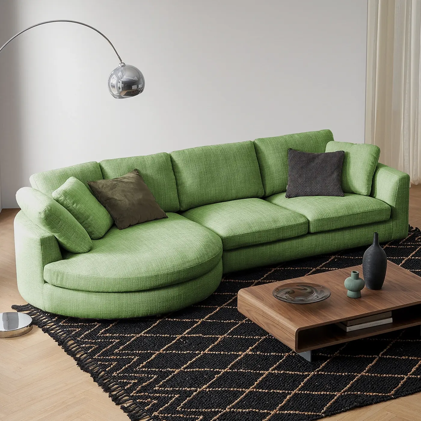 Preston Curved Chaise Sectional Sofa - Image 4