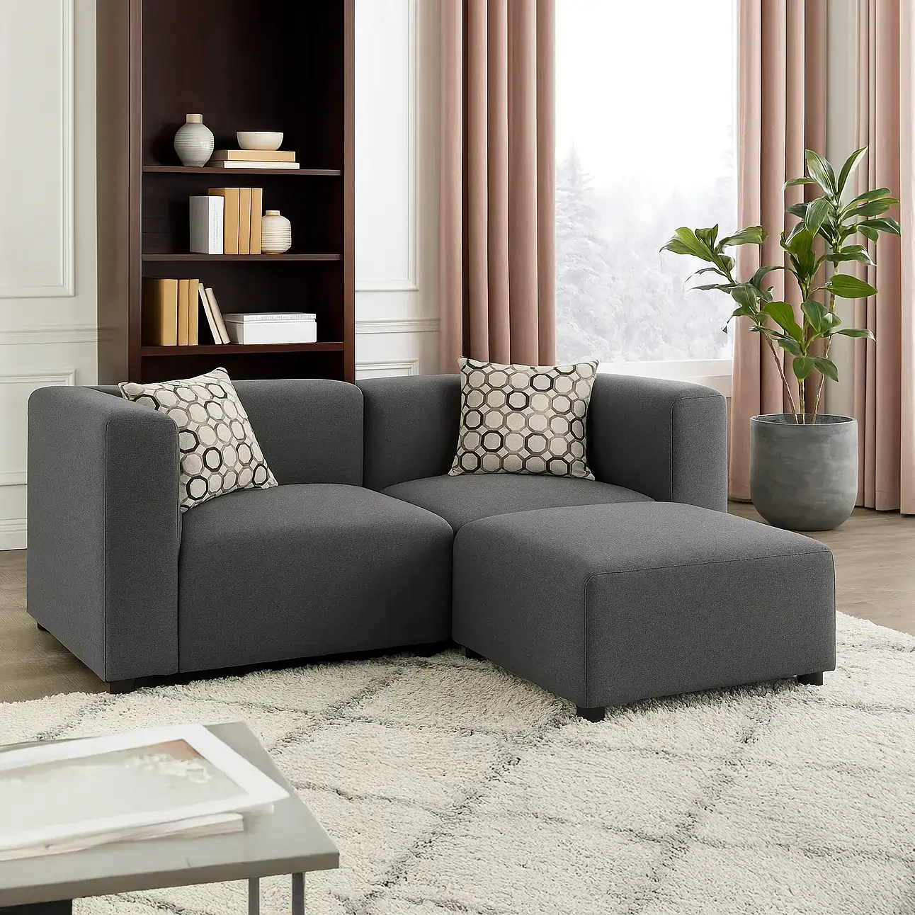 Stella Loveseat With Ottoman