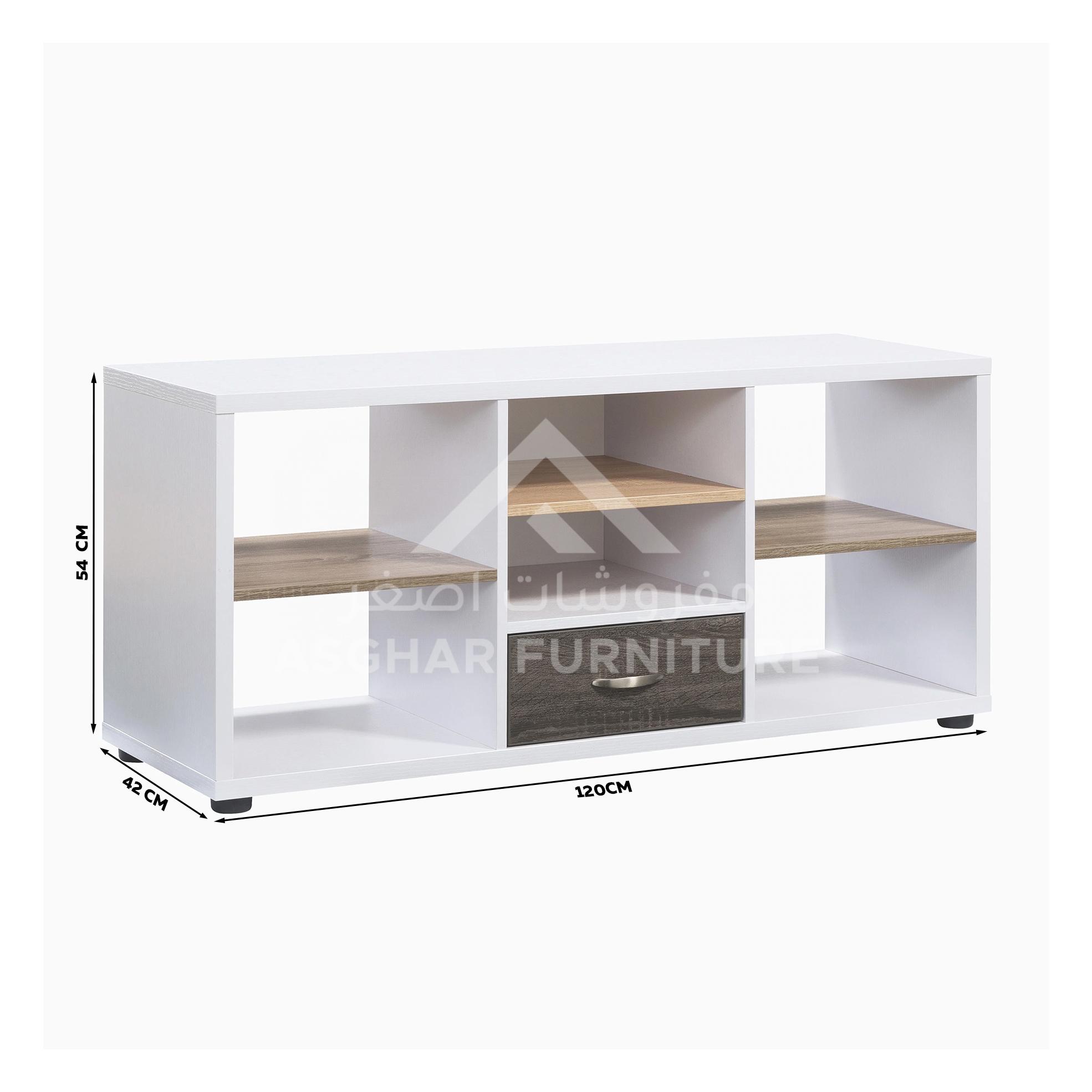 White 6-shelf TV Stand - Image 5