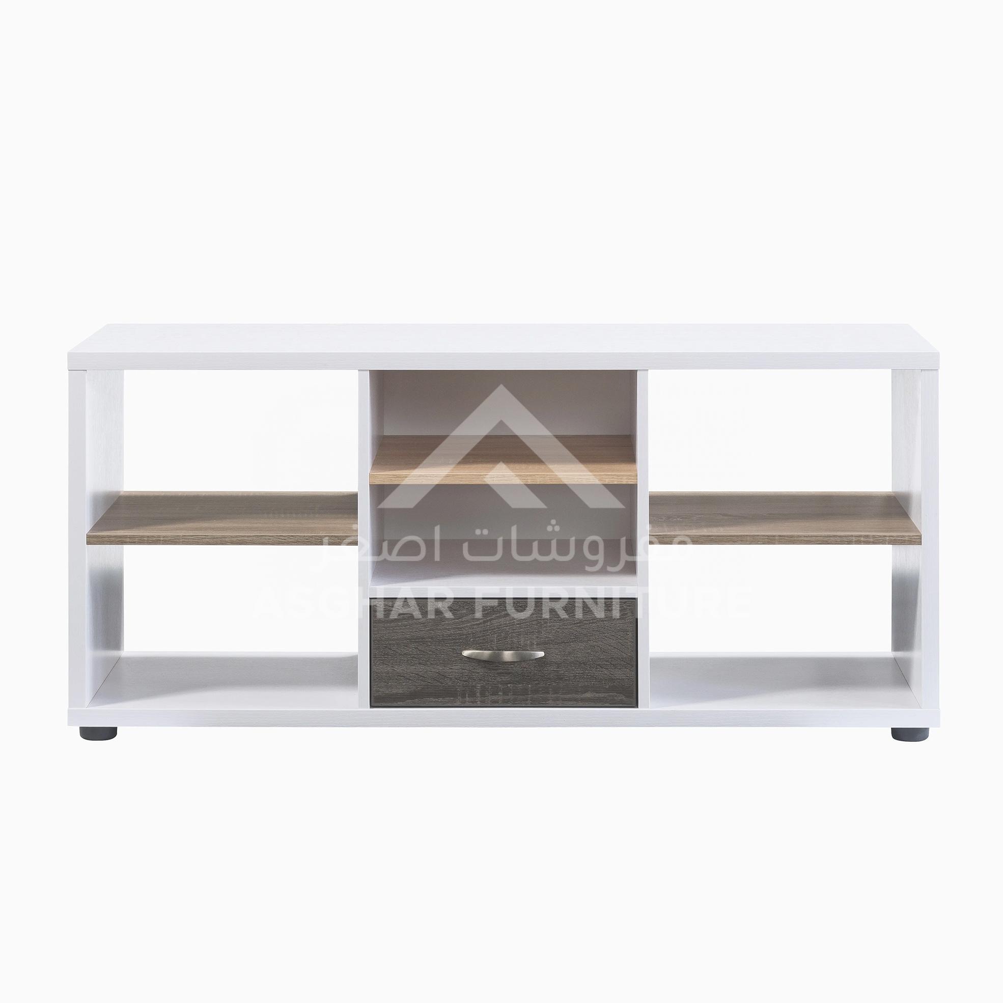 White 6-shelf TV Stand - Image 2